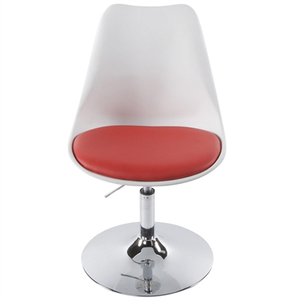 Billede af VICTORIA - hvid stol med rødt sæde