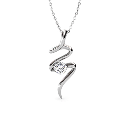 8: Lace halskæde i sølv med swarovski krystal