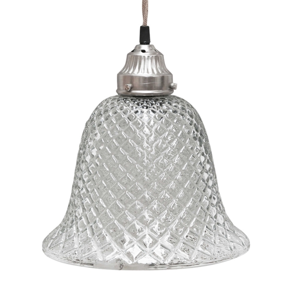 Lampe - Glasklokke med harlekinmønster