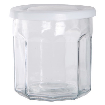 Opbevaringsglas med hvidt låg