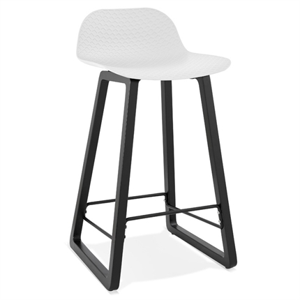 Billede af Hvid barstol med sort stel - MIKY MINI