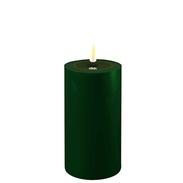 Mørk grønne LED bloklys – Ø: 7,5 cm x 15 cm
