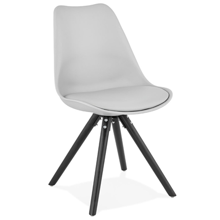 MOMO - grå stol med sorte ben
