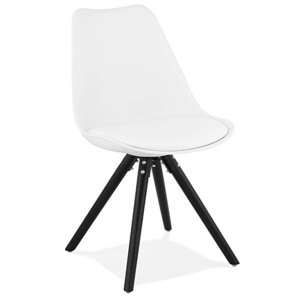 MOMO - hvid stol med sorte ben