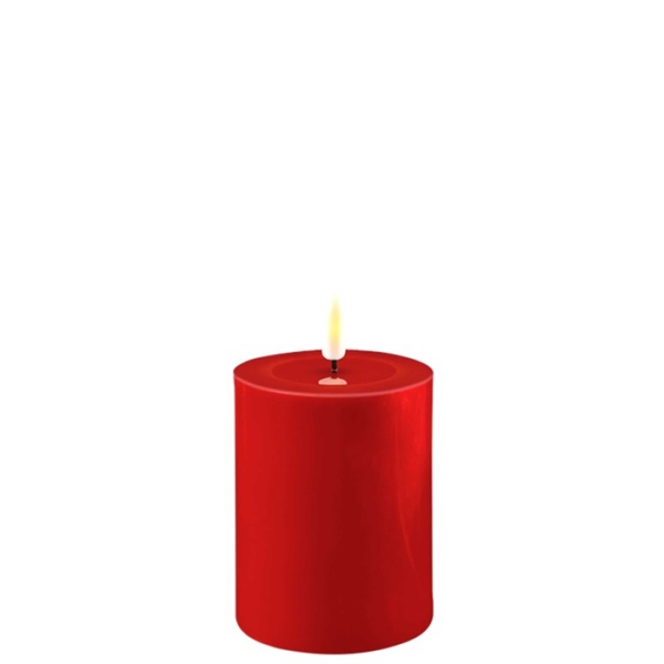 Rødt LED bloklys – Ø: 7,5 cm x 10 cm