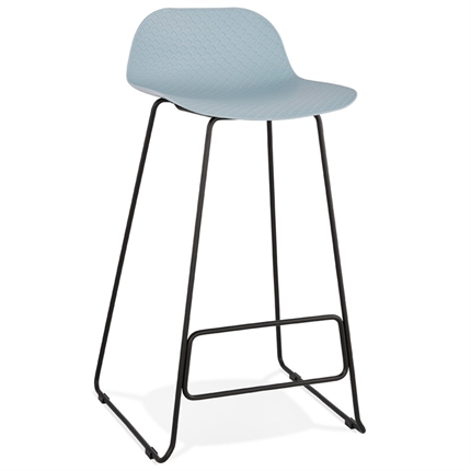 Billede af Blå barstol med sort stel - SLADE