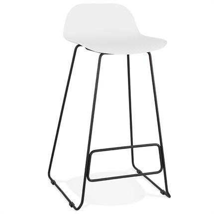 Billede af Hvid barstol med sort stel - SLADE