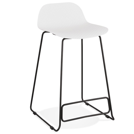 Billede af Hvid barstol med sort stel - SLADE MINI
