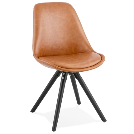 Billede af STEVE - brun stol med sorte ben