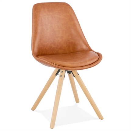 Billede af STEVE - brun stol med træben